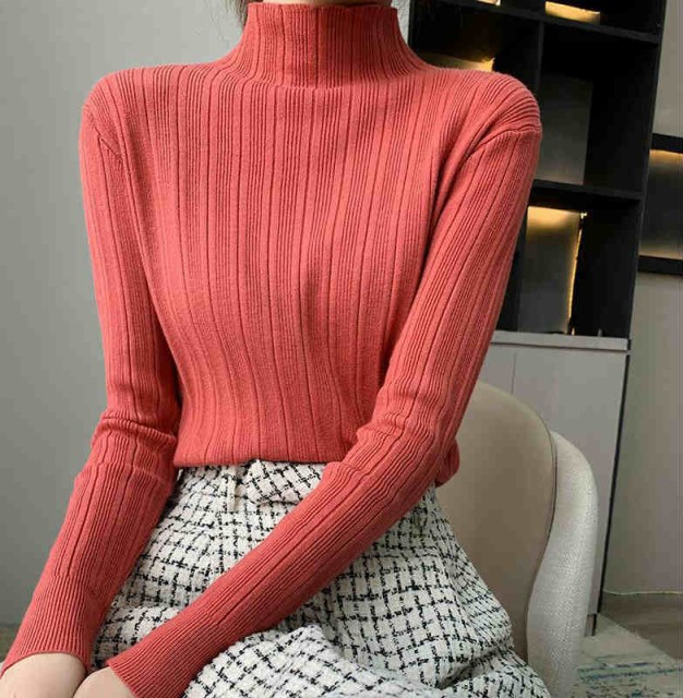 レディース 韓国ファッション ニット ハイネック セーター タイト 長袖 トップス カジュアル 可愛い 大人女子 インナー スタイリッシュ